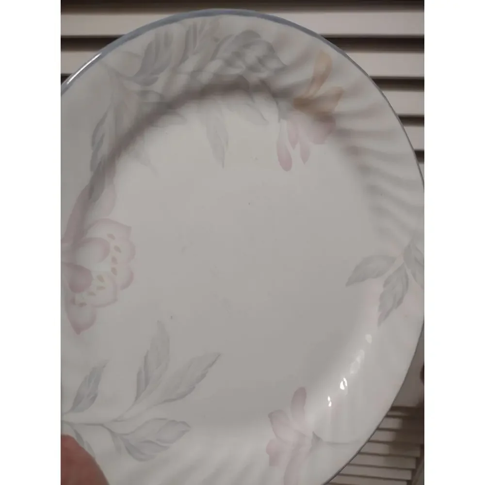 Corelle Pink Trio Vitrelle swirl rim pastel floral 10.25